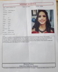 AMBER-ALERT Missing Youth in Chicago youth